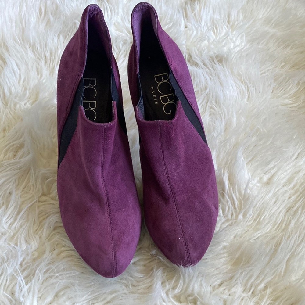 Purple Suede Booties
